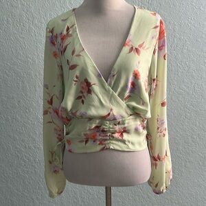 Meraki Floral Long Sleeve Women's Top Large